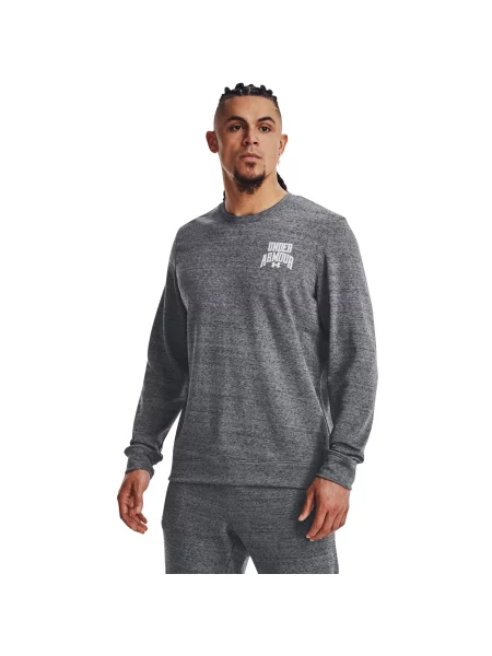 Hanorac crewneck Under Armour din material terry gri