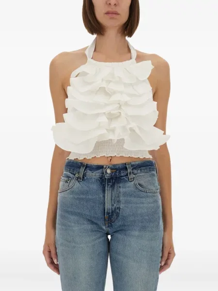 Top The Garment cu volane alb