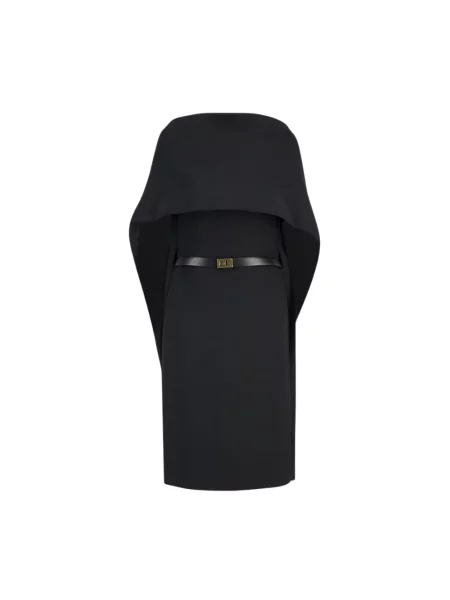 Sukienka midi Ferragamo wełniana czarna