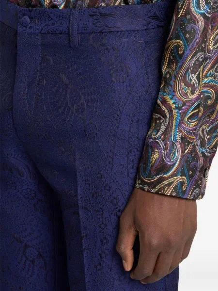 Pantaloni Etro cu model paisley albastru