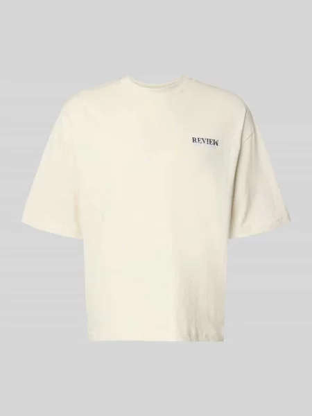 T-shirt z detalem z logo Review