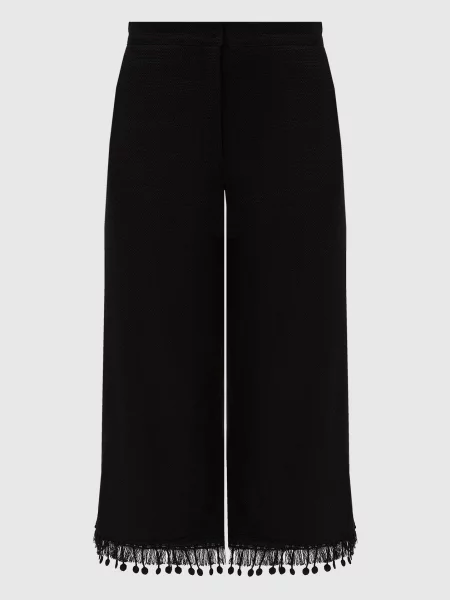 Льняні штани Fiaba з бахромою Max Mara чорні