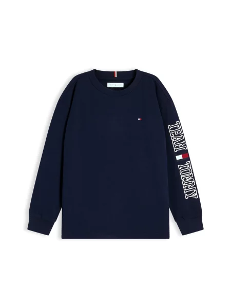 TOMMY HILFIGER Tricou TEAM albastru marin alb
