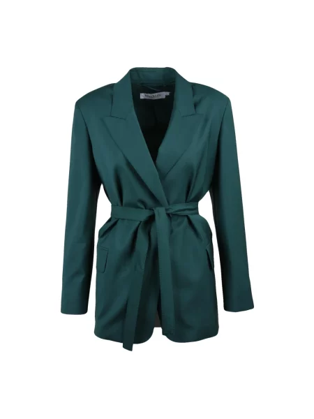 Lniana marynarka Max Mara zielona