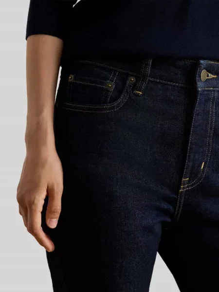 Jeansy o kroju skinny fit z mieszanki bawełny Lauren Ralph Lauren niebieskie