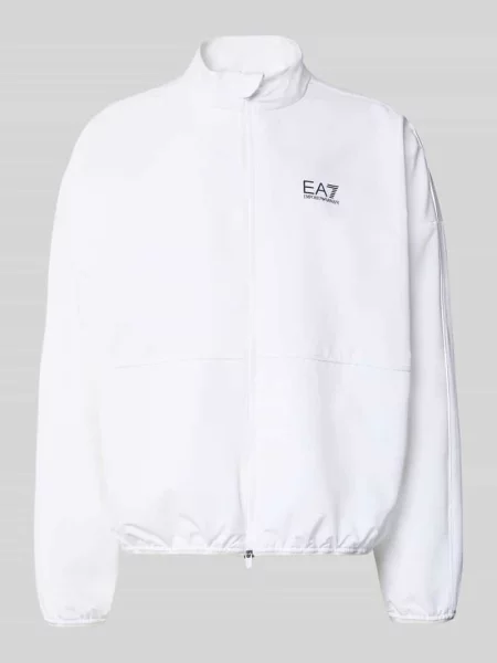 Kurtka bomberka ze stójką i nadrukiem logo Ea7 Emporio Armani biały