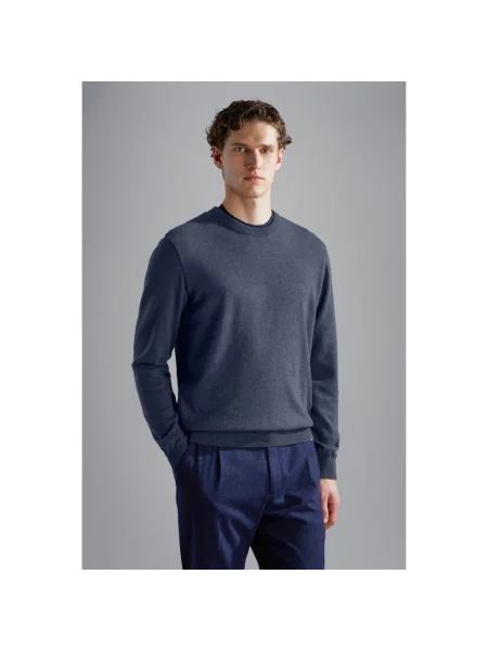 Dzianinowy sweter Paul & Shark niebieski