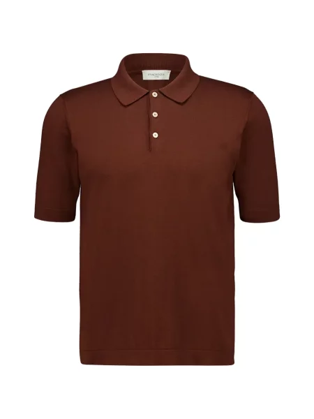 Scurt tricou polo Piacenza Cashmere din cașmir maro