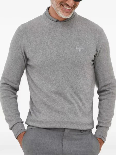 Pulover Barbour cu broderie gri