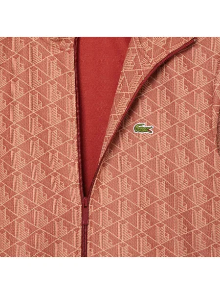 Lacoste Żakardowa Bluza Dresowa Paris Zapinana Na brązowy