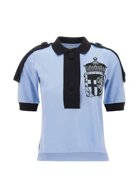 Tricou polo Vaquera cu imagine albastru