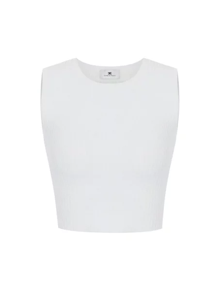Dzianinowy top Elisabetta Franchi biały