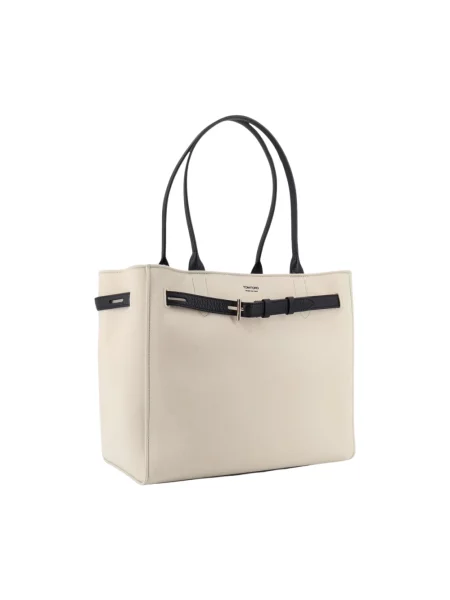 Torebka skórzana Tom Ford skórzana beżowa