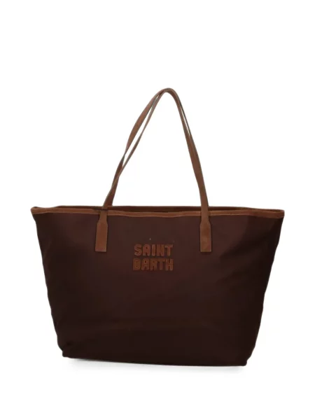 Geantă shopper Mc2 Saint Barth cu autograf maro