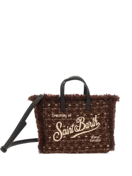 Geantă shopper Mc2 Saint Barth cu paiete maro