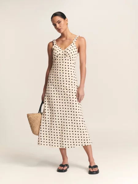 St MRLO Rochie de vară Tide crem negru