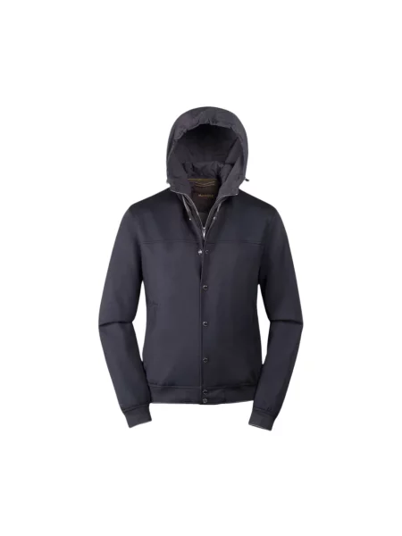 Lniana kurtka Moorer niebieska