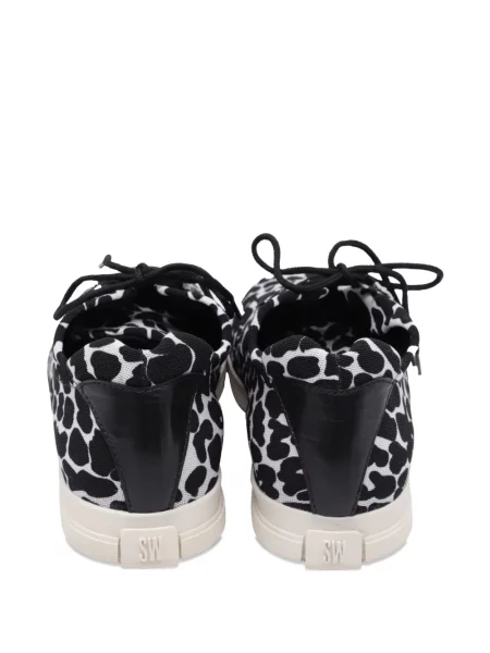 Sneakerși Stuart Weitzman cu imagine din canvas negru