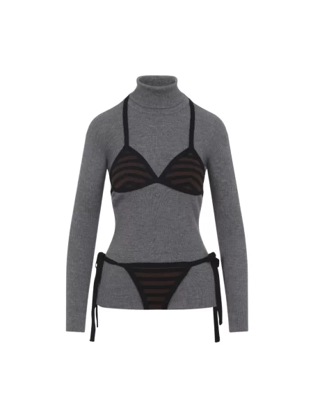 Golf golf Moschino wełniany szary