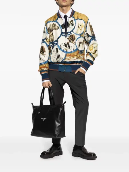 Geacă bomber Dolce & Gabbana cu imagine galben