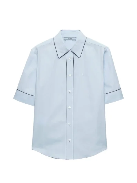 Cămașă Prada din poplin scurtă albastru
