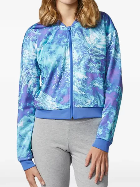 Legginsy Adidas do biegania z nadrukiem z dekoltem w serek czerwone