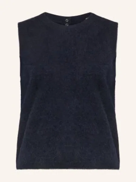Allsaints Pletená Vesta Ada Z Kašmíru tmavě modrá