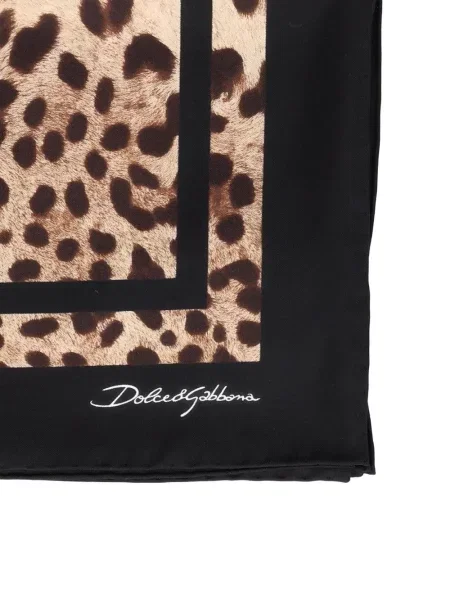 Fular Dolce & Gabbana de mătase cu imagine cu model leopard