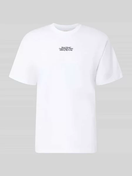 T-shirt o kroju regular fit z czystej bawełny model Oliver' Wood Wood biała