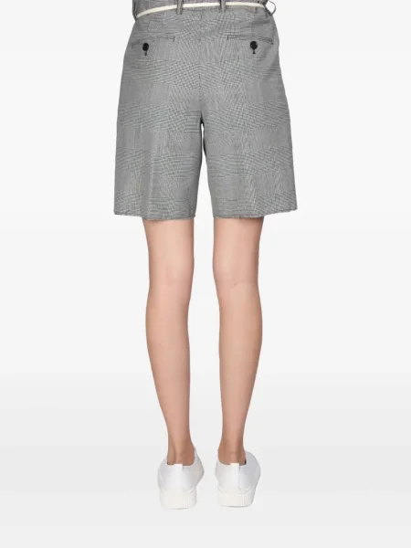 Pantaloni scurți Aspesi în carouri plisate verde