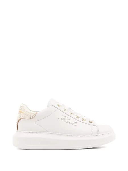 Sneakerși Karl Lagerfeld cu autograf alb