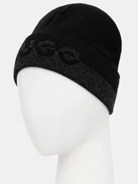 Шерстяная шапка Hugo черная
