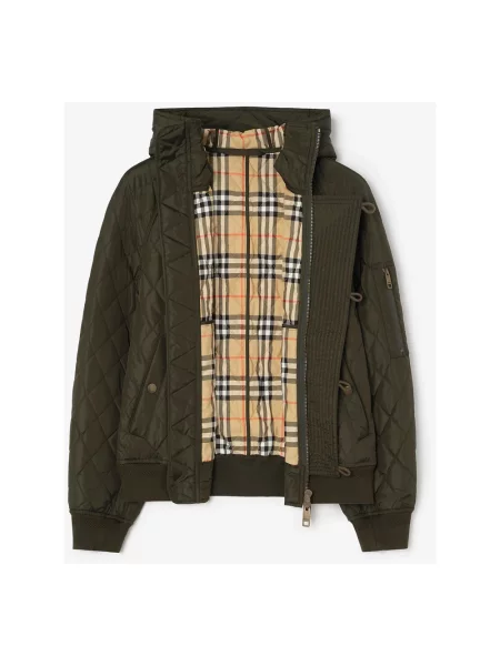 Kurtka bomber Burberry z kapturem zielony