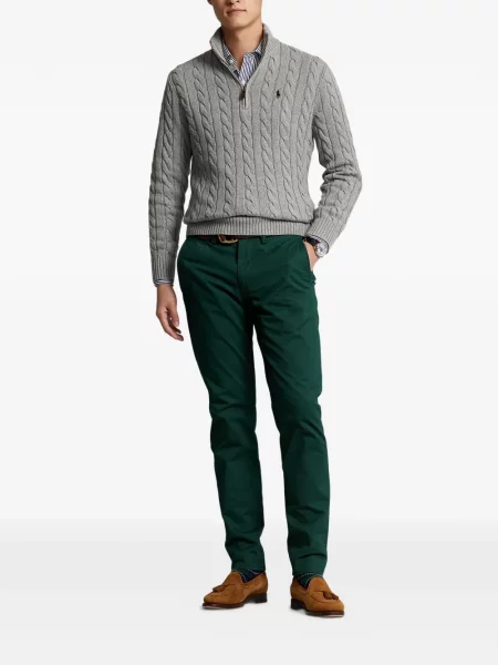 Tricou polo Polo Ralph Lauren cu glugă cu blană cu broderie roșu