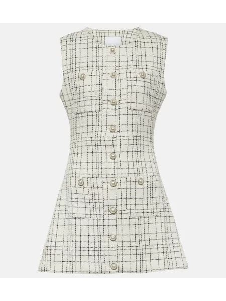 Dzianinowa sukienka Same w kratkę biała
