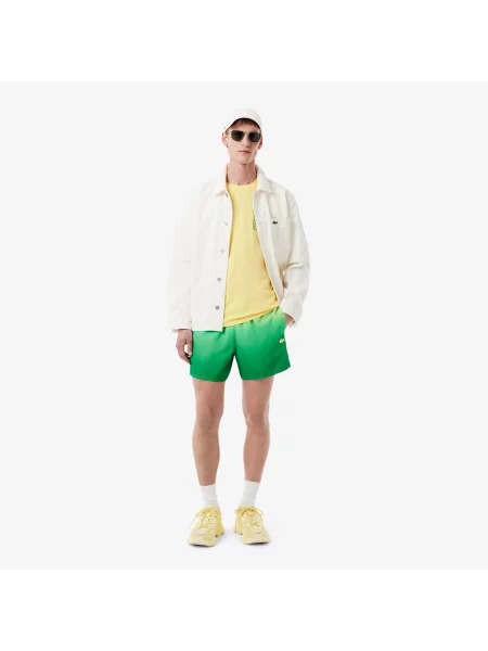 Lacoste Koszulka Z Monogramem Z Bawełnianego Dżerseju żółty