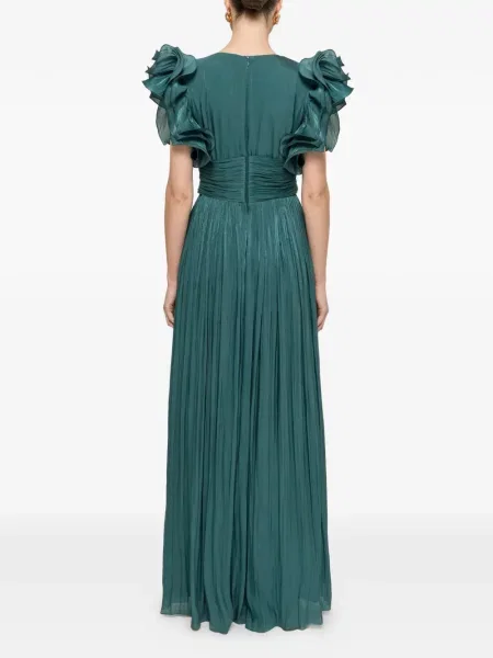 Rochie maxi Nissa cu volane verde