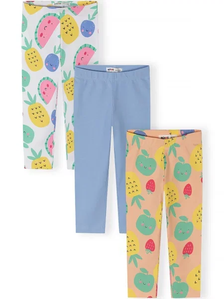 MINOTI Leggings albastru deschis / galben deschis / deschis / portocaliu pastel gri