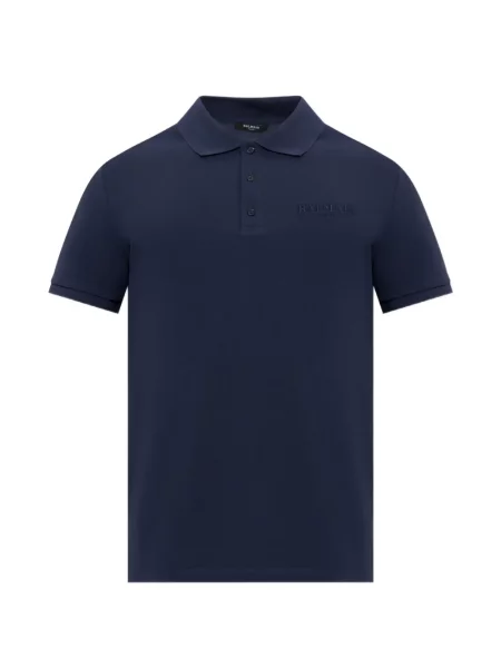 Tricou polo Balmain cu broderie albastru