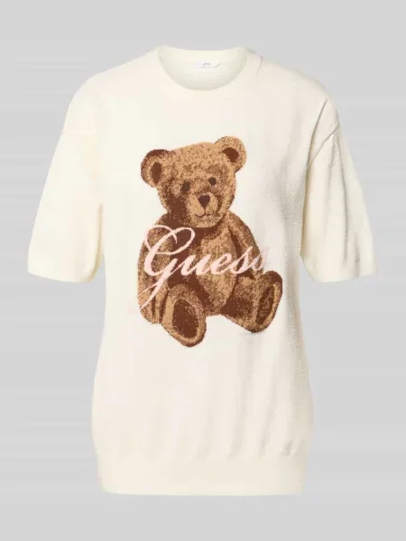 Guess T-Shirt Kremowy biała