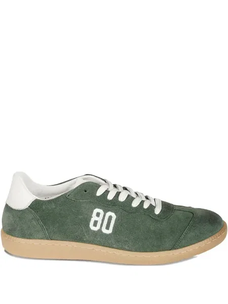 Sneakerși Be980 din piele de căprioară verde