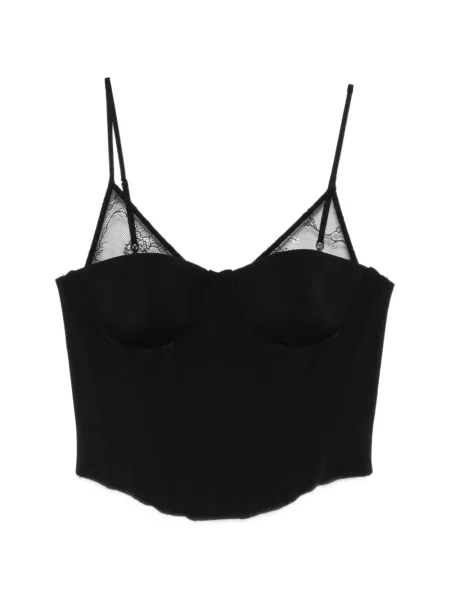 Maiou Patrizia Pepe din dantelă tip corset negru