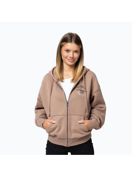 Bluză pentru femei Pitbull Skull Surf Hooded Zip chocolate mousse