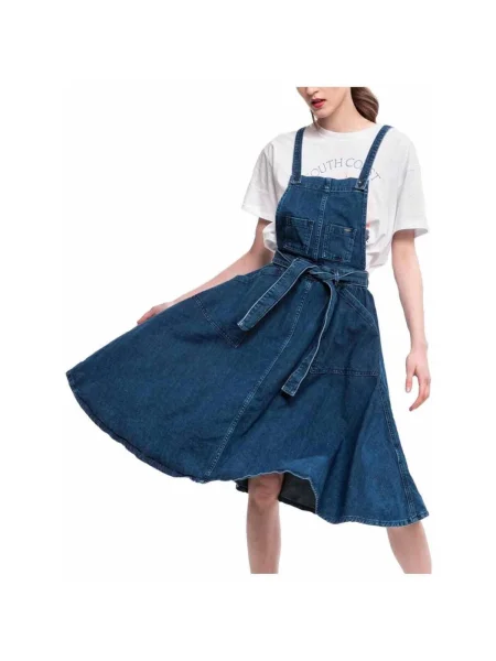 Rochie din denim Pepe Jeans albastru