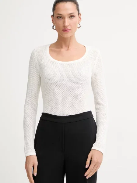 Calvin Klein pulover za žene s pamukom bež