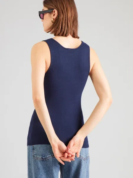 Pepe Jeans Vyšívaný top námornícka modrá