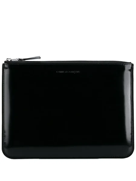 Portofel Comme Des Garçons Wallet din piele cu autograf negru