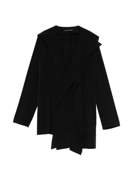 Geacă Yohji Yamamoto asimetrică drapată negru