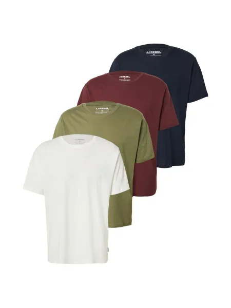 JJ Rebel Tričko námořnická modř / khaki / vínově červená bílá