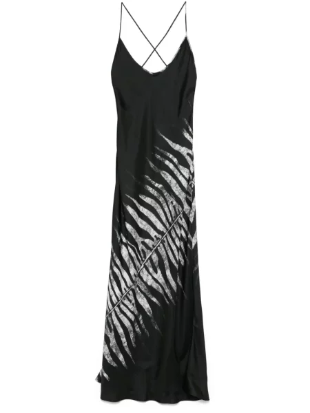 Rochie maxi Roberto Cavalli cu imagine de costum negru